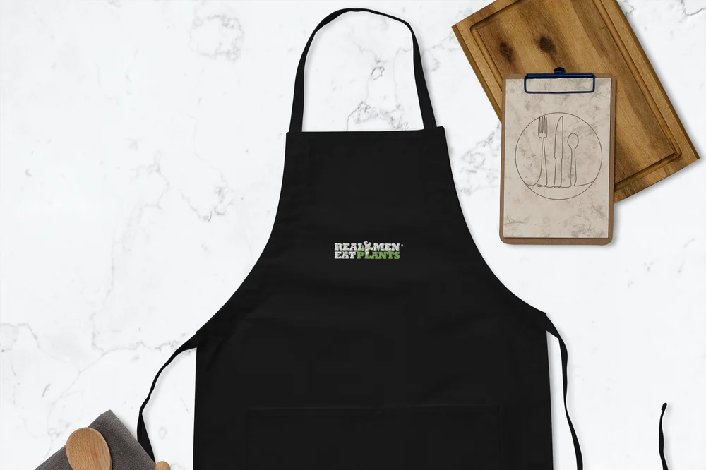 Real Men Eat Plants Embroidered Apron