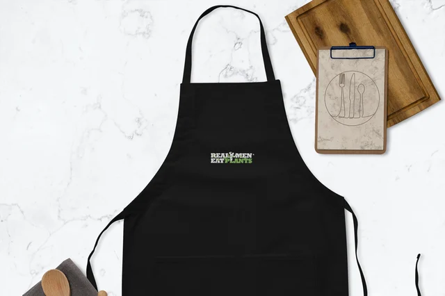 Real Men Eat Plants Embroidered Apron