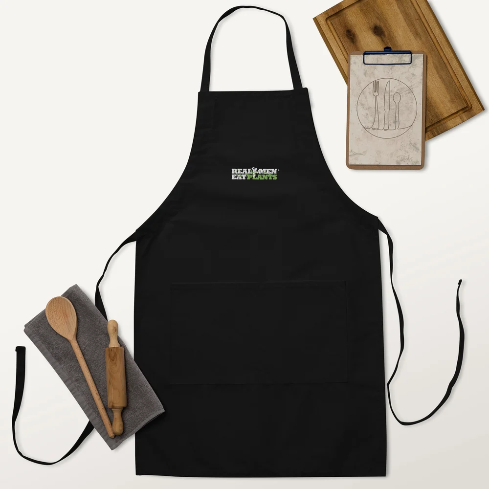 Real Men Eat Plants Embroidered Apron