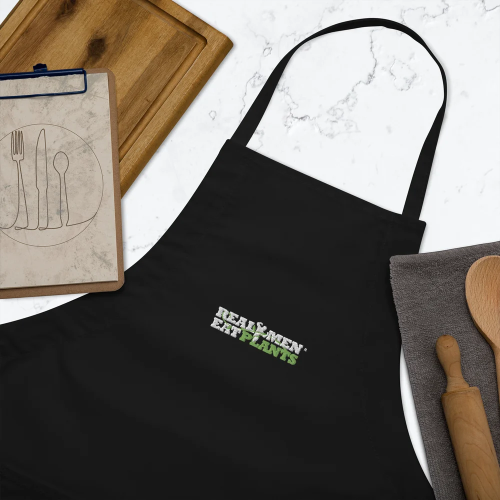 Real Men Eat Plants Embroidered Apron