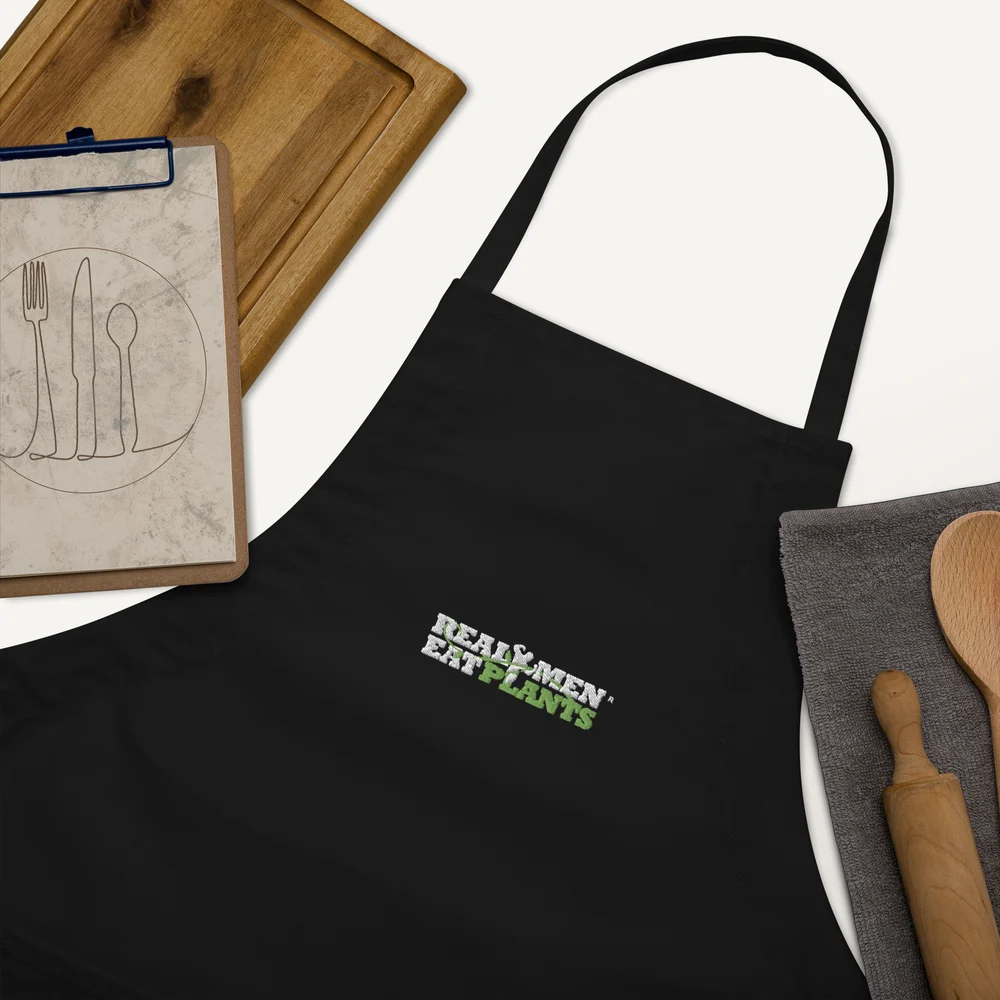 Real Men Eat Plants Embroidered Apron