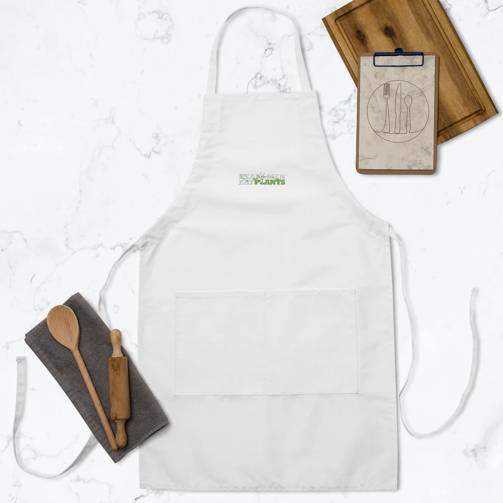 Real Men Eat Plants Embroidered Apron