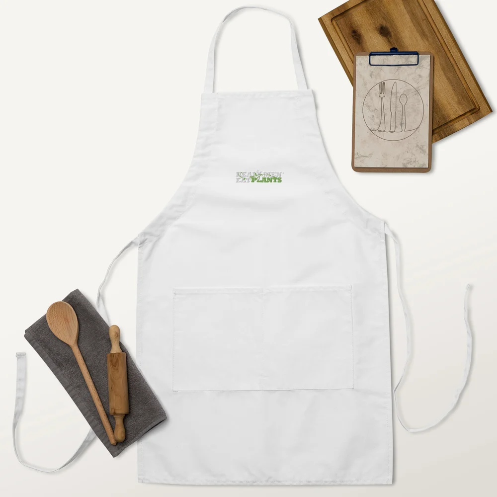 Real Men Eat Plants Embroidered Apron