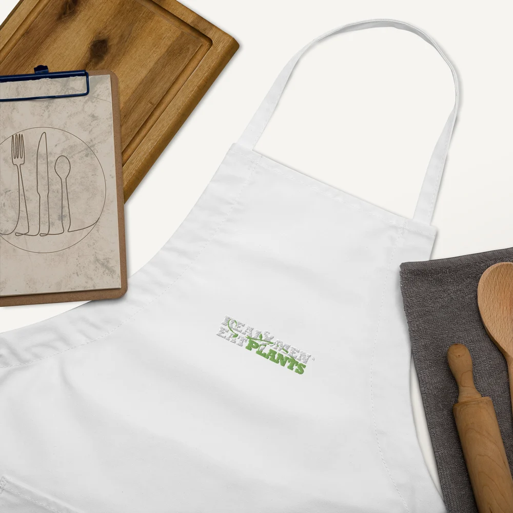 Real Men Eat Plants Embroidered Apron