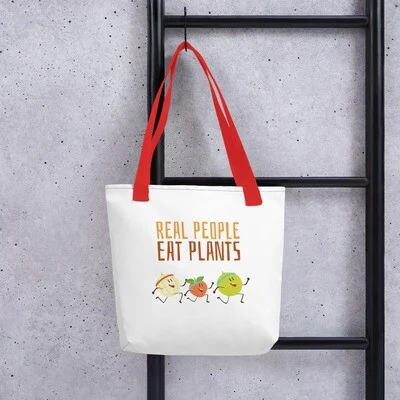 Real People Eat Plants Tote Bag All Fruit