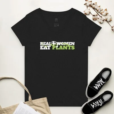 Real Women Eat Plants V-Neck Shirt